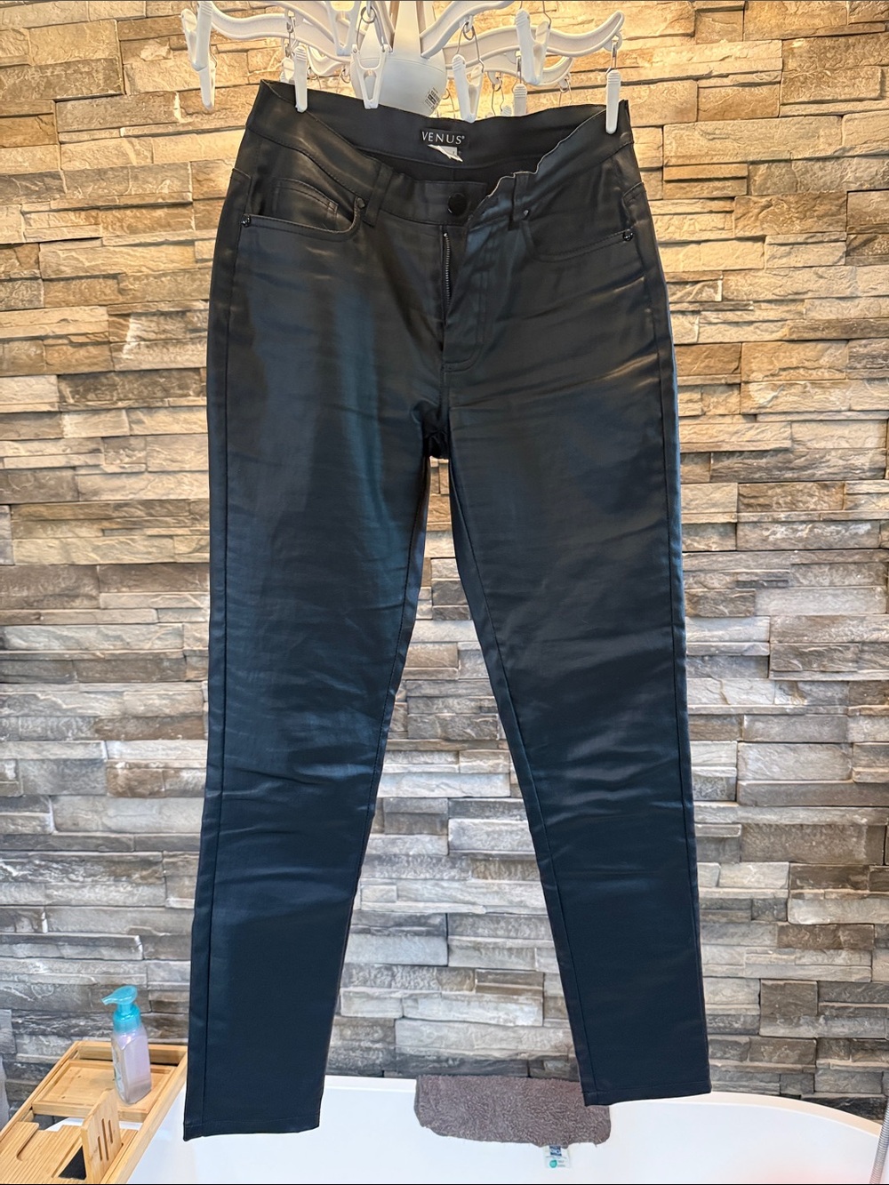 VENUS Black Coated Skinny Jeans - Men's Slim Fit